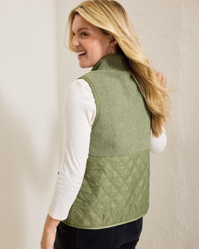 Tommy Bahama Faux Sherpa Sage Hybrid Vest Product Image