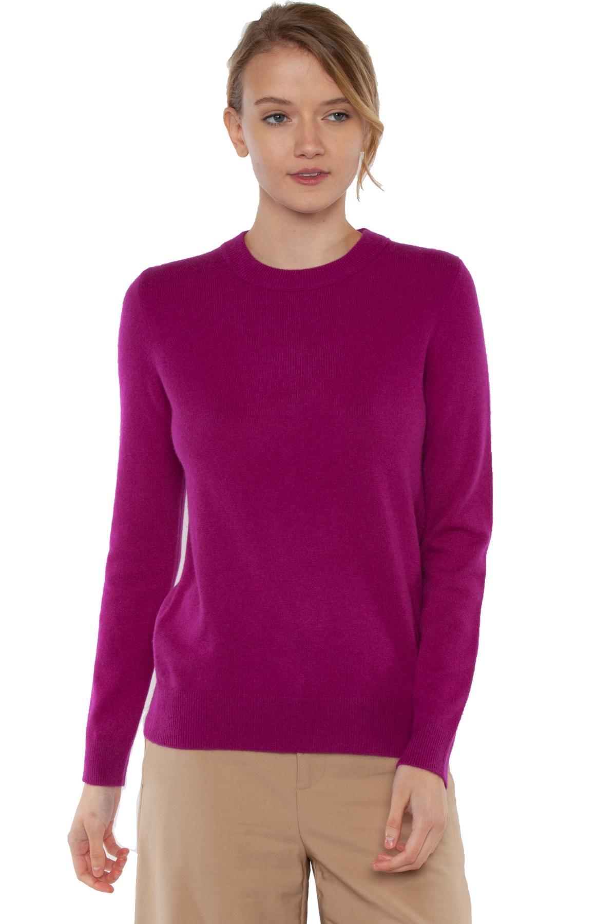 JENNIE LIU Women's 100% Pure Cashmere Long Sleeve Crew Neck Pullover Sweater Product Image