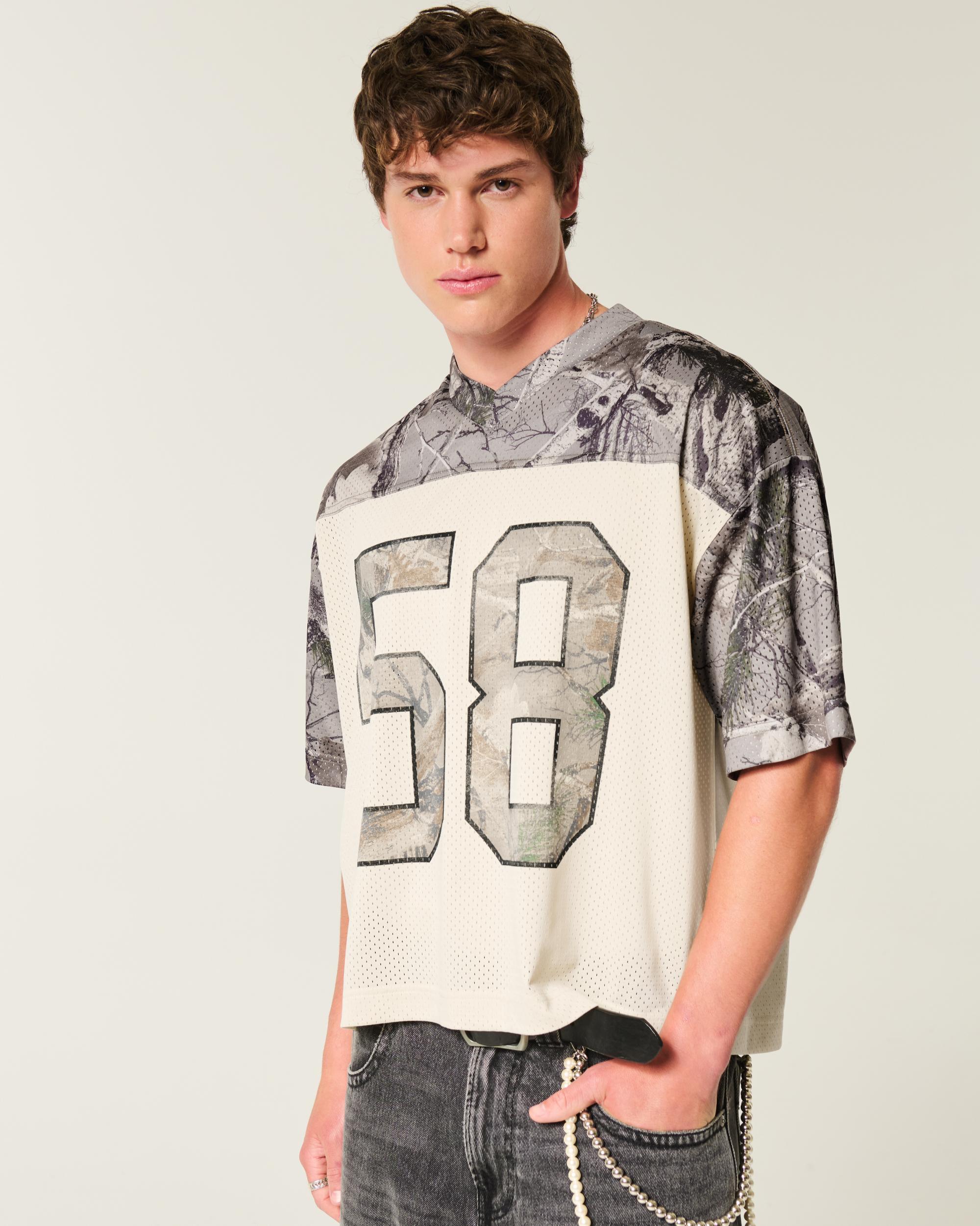 Boxy Crop Camo Jersey Product Image