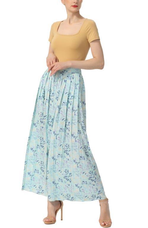 Kimi & Kai Women's Print Box Pleat Maxi Skirt in Purple Pink at Nordstrom, Size X-Large Product Image