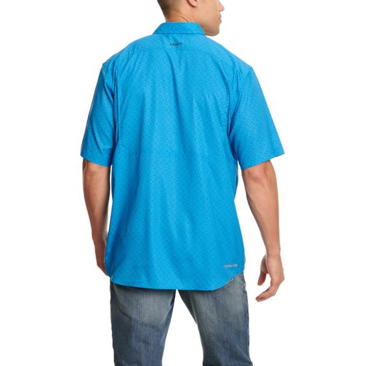 Ariat® Men's S/S Blue Geo Print VentTEK Button Shirt Product Image