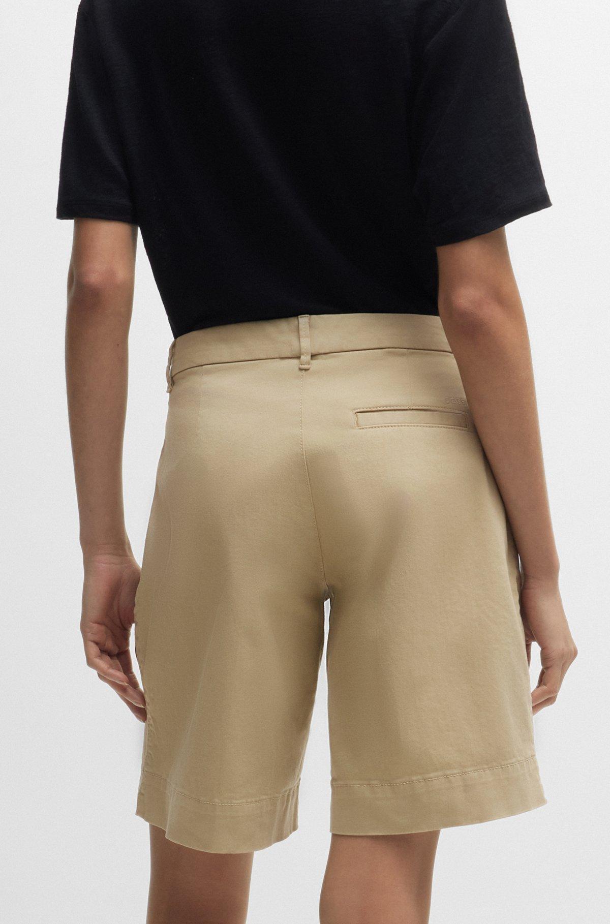 Relaxed-fit high-rise shorts in stretch cotton Product Image