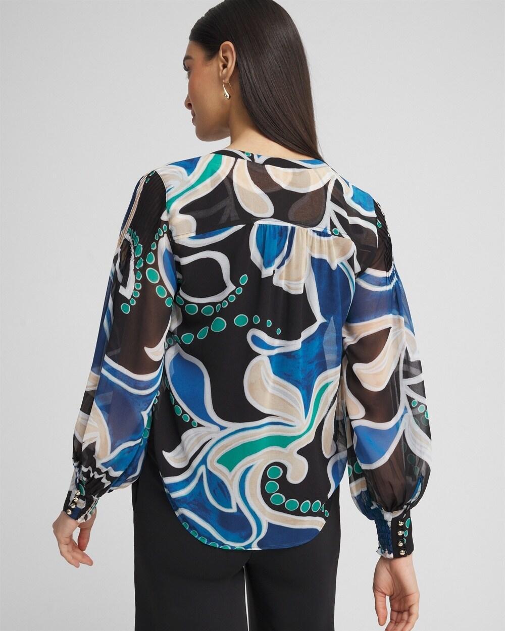 Pintuck Detail Swirl Print Top Product Image