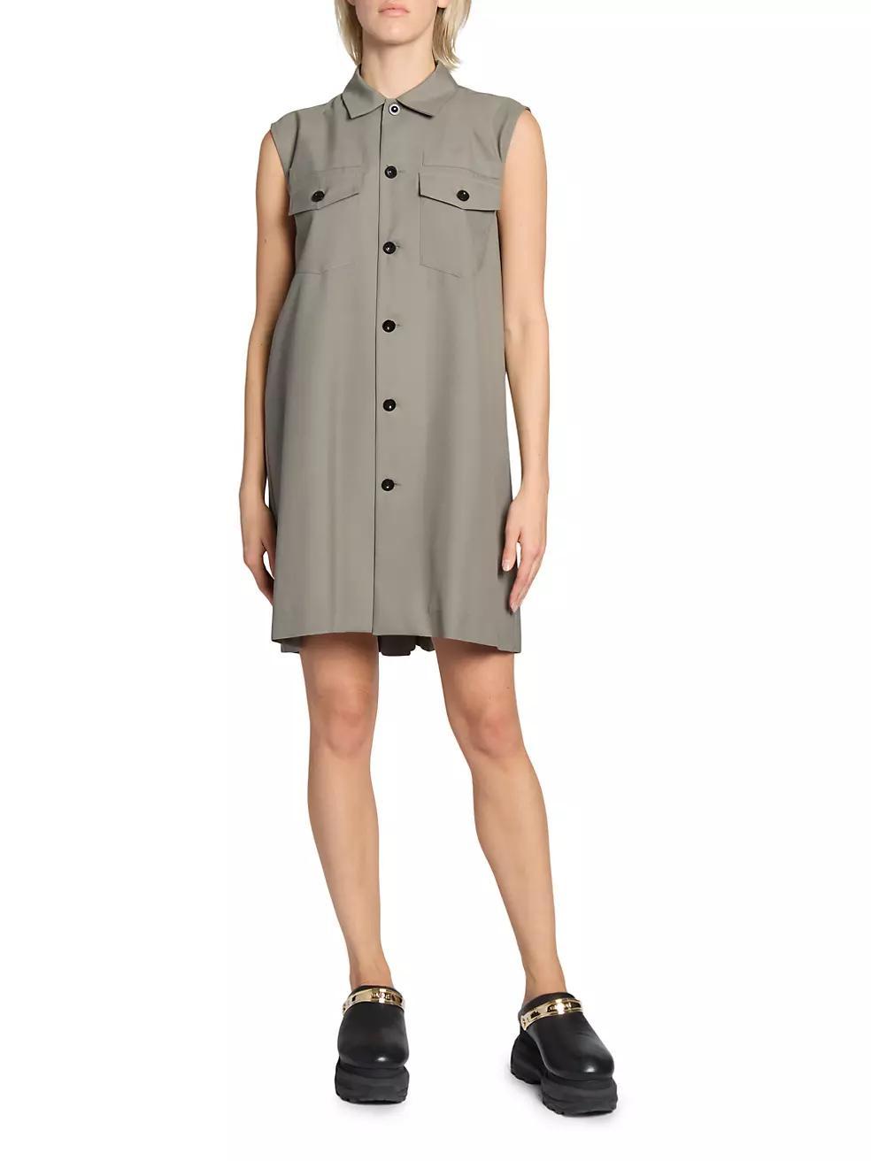 Suiting Button-Front Shift Dress Product Image