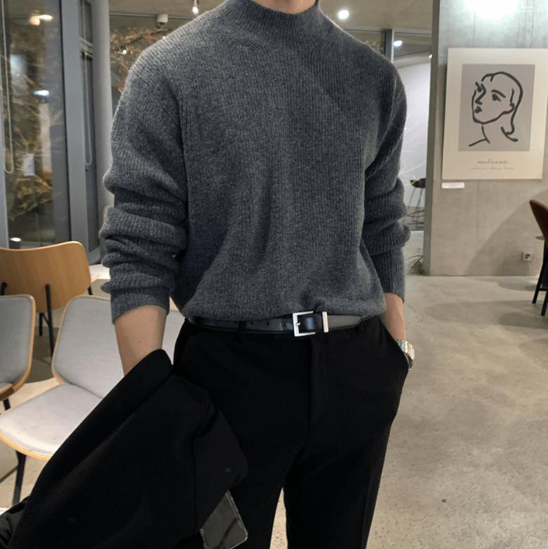 RT No. 6557 KNITTED MOCK NECK LONGSLEEVE SWEATER Product Image