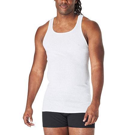 Tall Hanes Ultimate 5-Pack Men's White Cotton Tank Undershirt, Size: Large Tall Product Image
