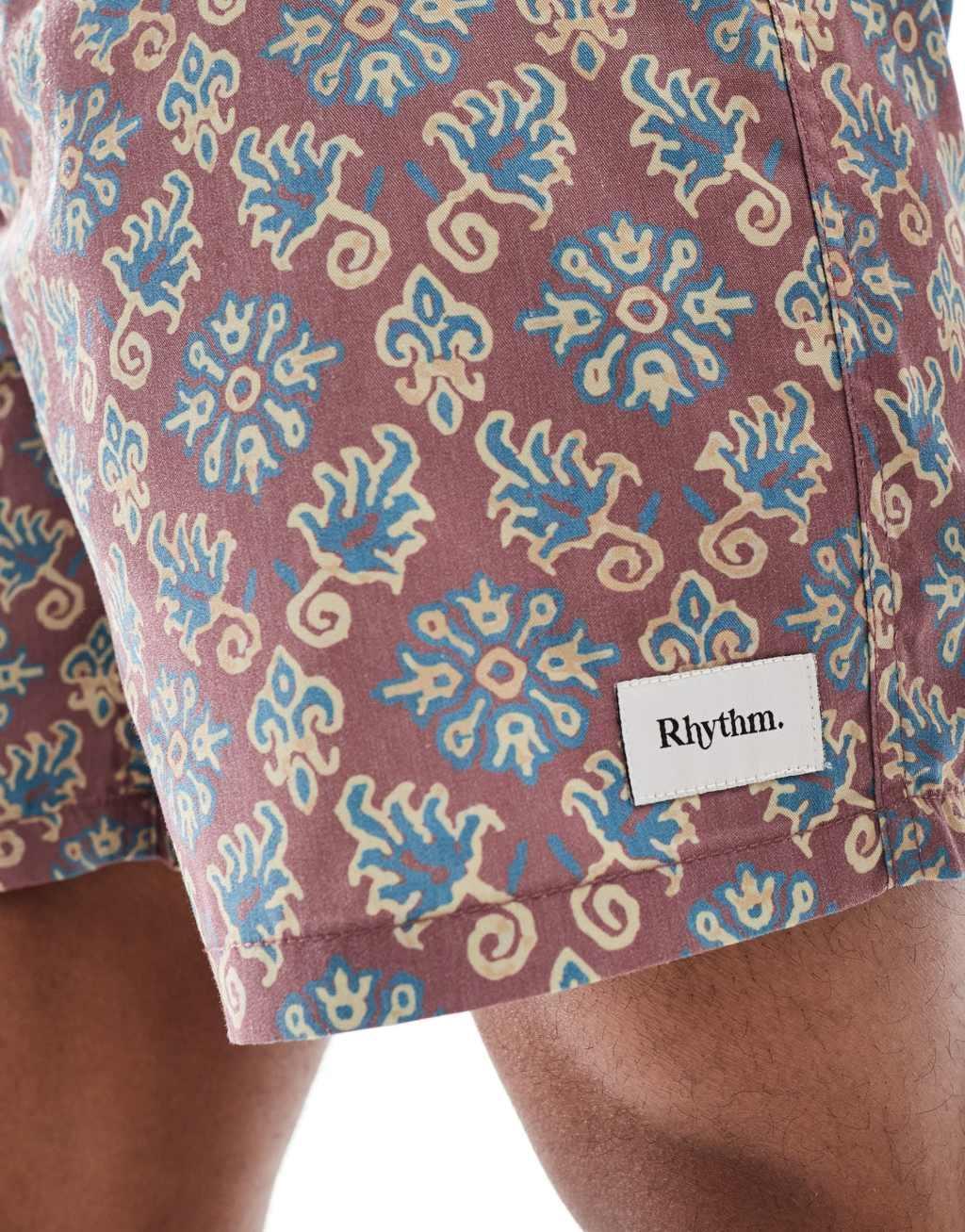 Rhythm strand abstract print swim trunks Product Image