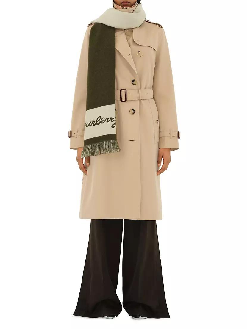 Womens Script Logo Wool Scarf Product Image