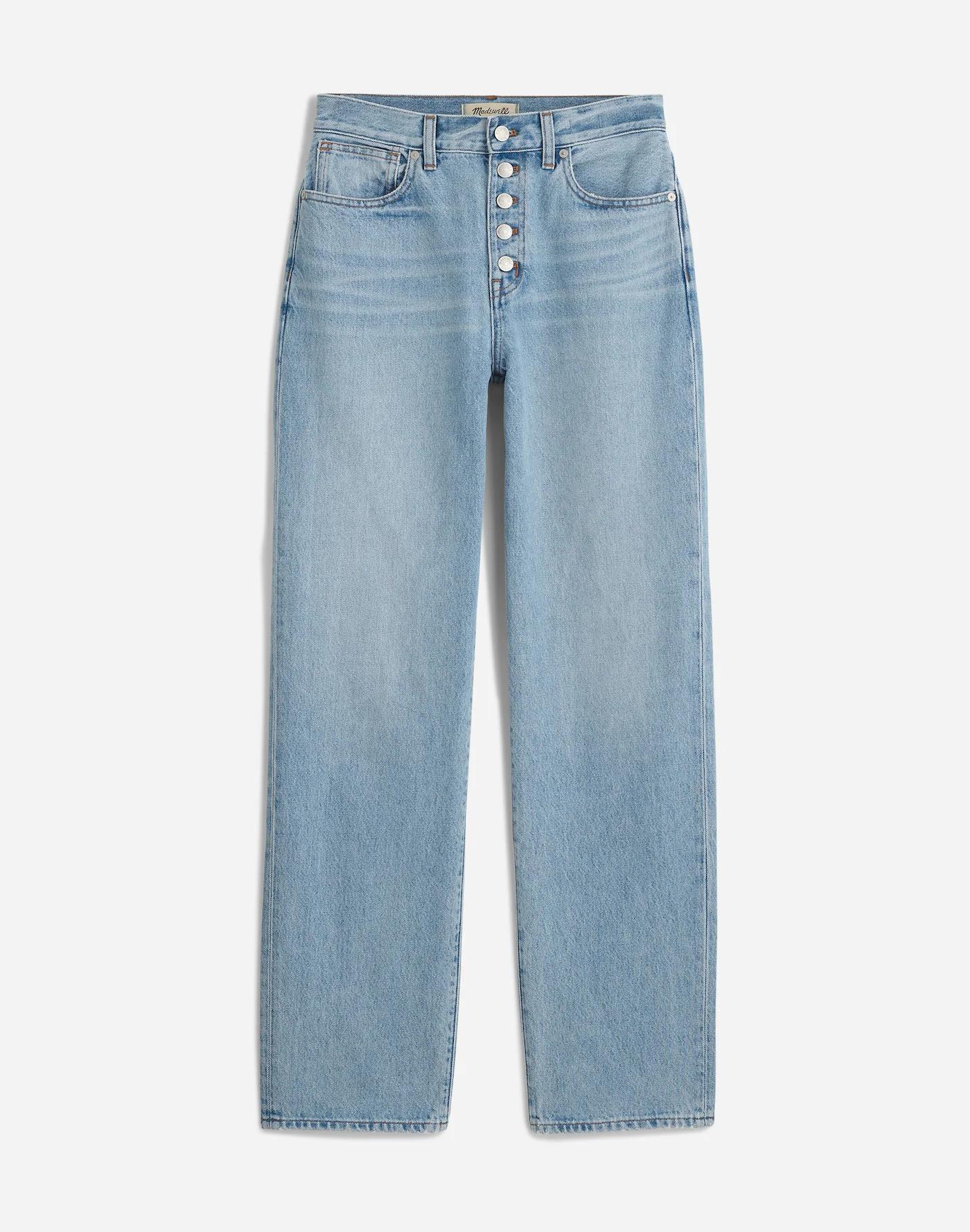 Baggy Straight Jeans in Paxton Wash: Button-Front Edition Product Image