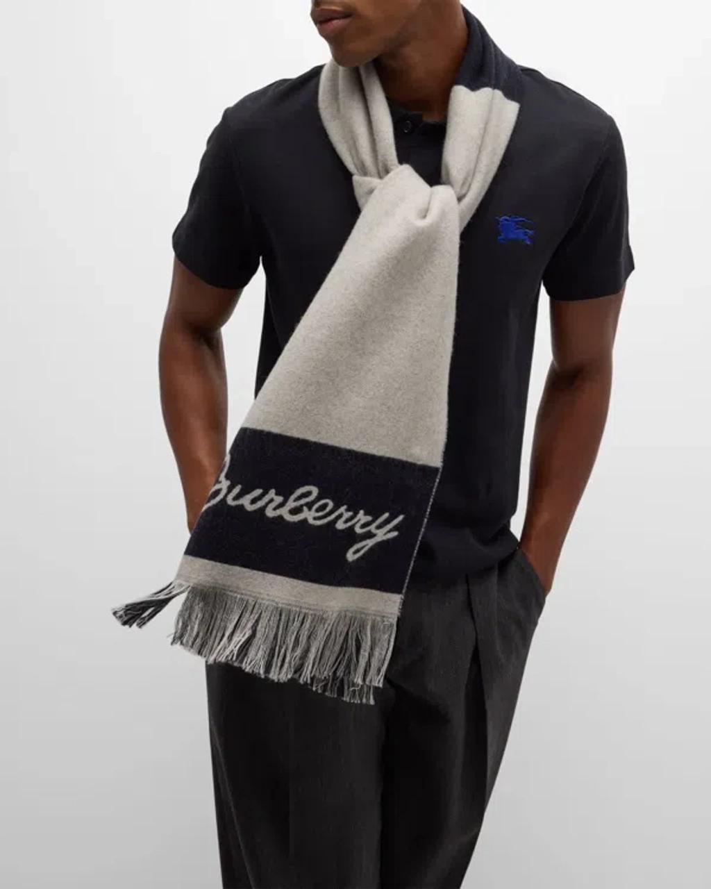 Womens Script Logo Wool Scarf Product Image