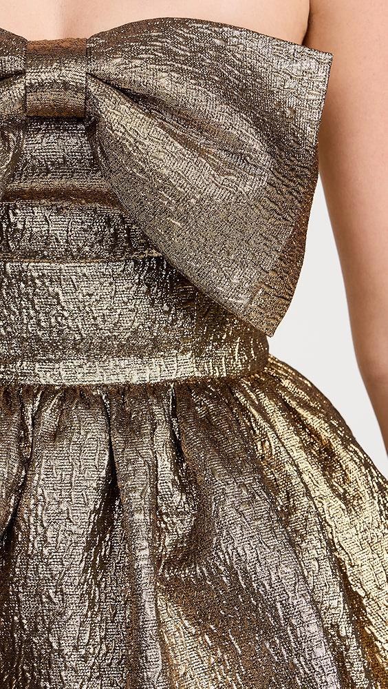 Self Portrait Gold Metallic Jacquard Mini Dress | Shopbop Product Image