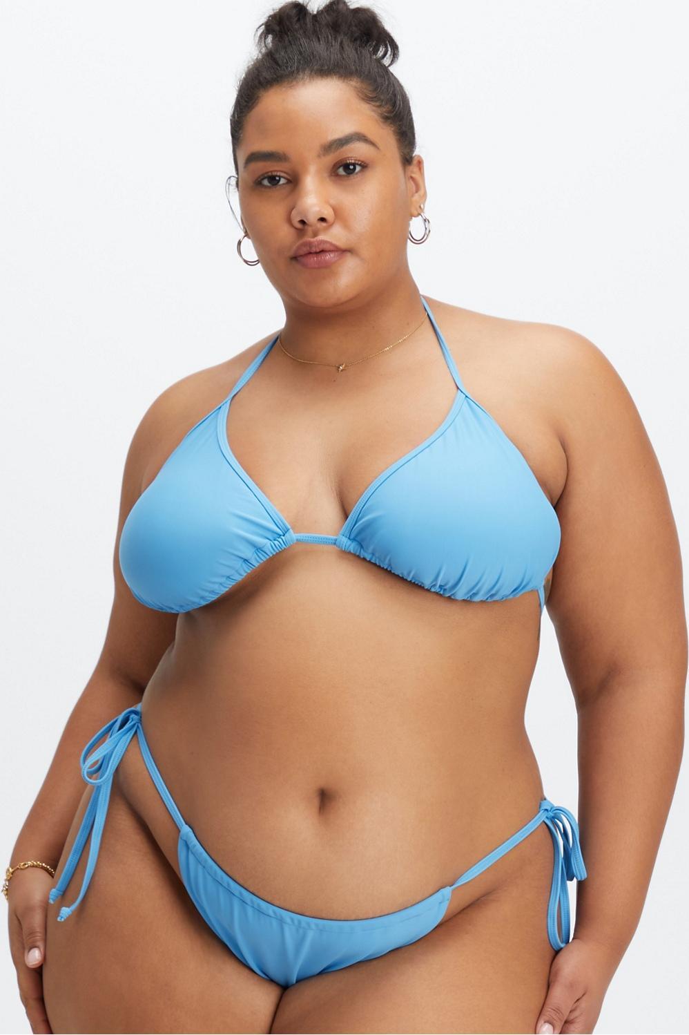 Fabletics Triangle String Bikini Top Womens blue Size XXS Product Image