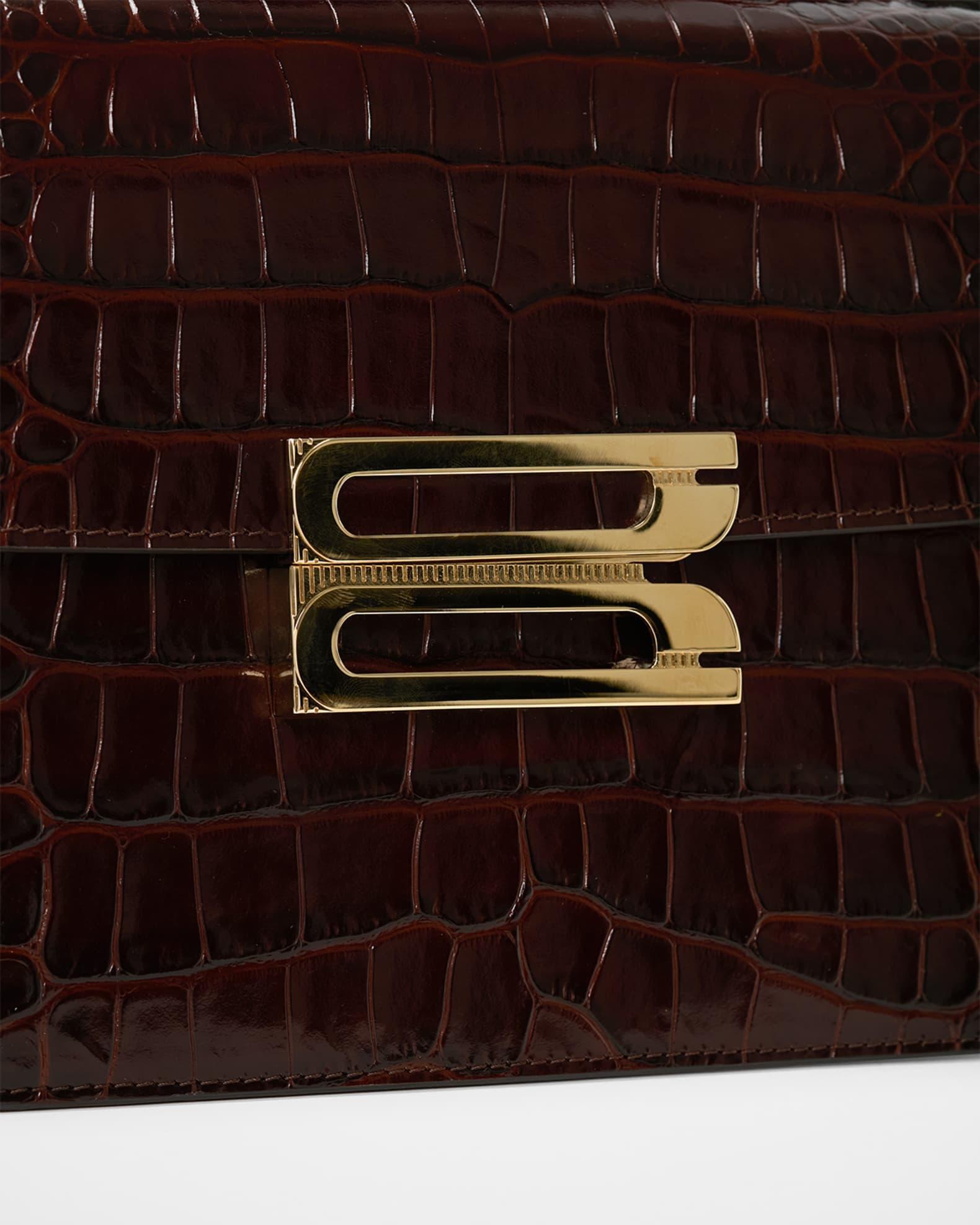 The Dorian Croc-Embossed Leather Crossbody Bag Product Image