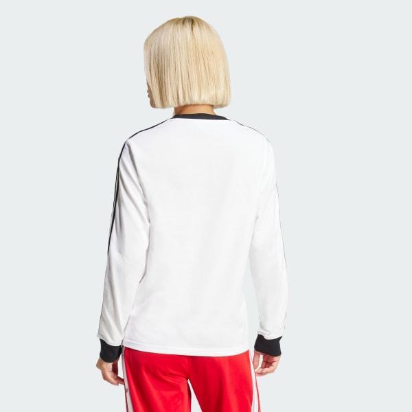 adidas Adicolor 3-Stripes Regular Long Sleeve Tee White L Womens Product Image