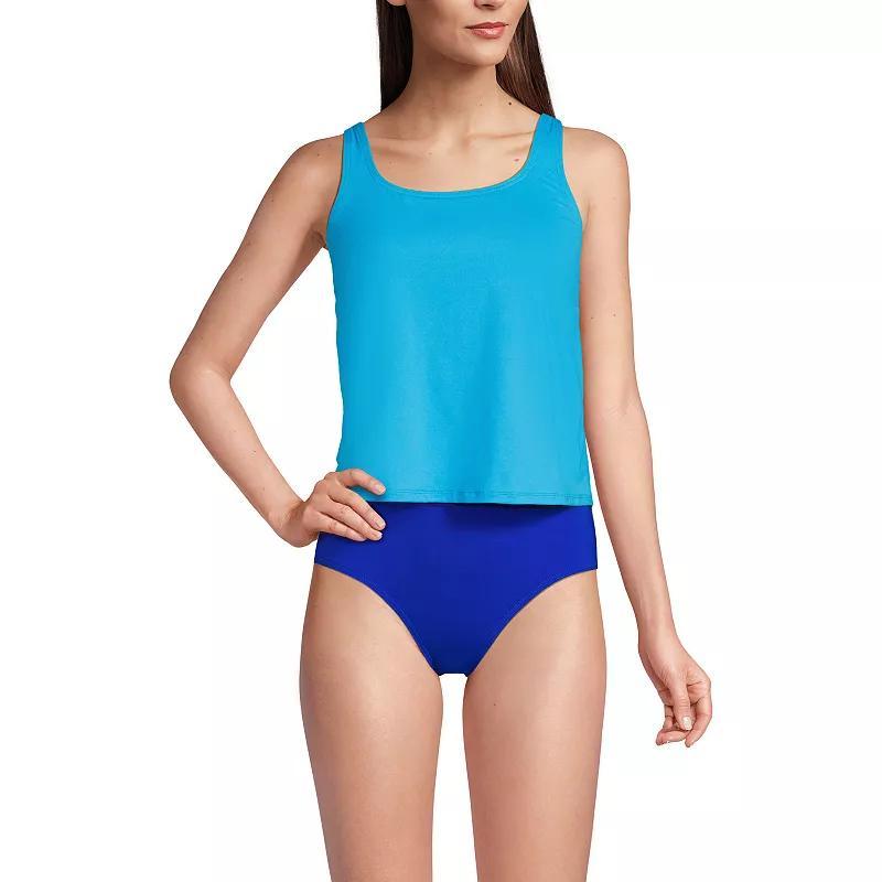 Women's Lands' End Chlorine Resistant One-Piece Fauxkini Swimsuit, Size: 8, Black Product Image