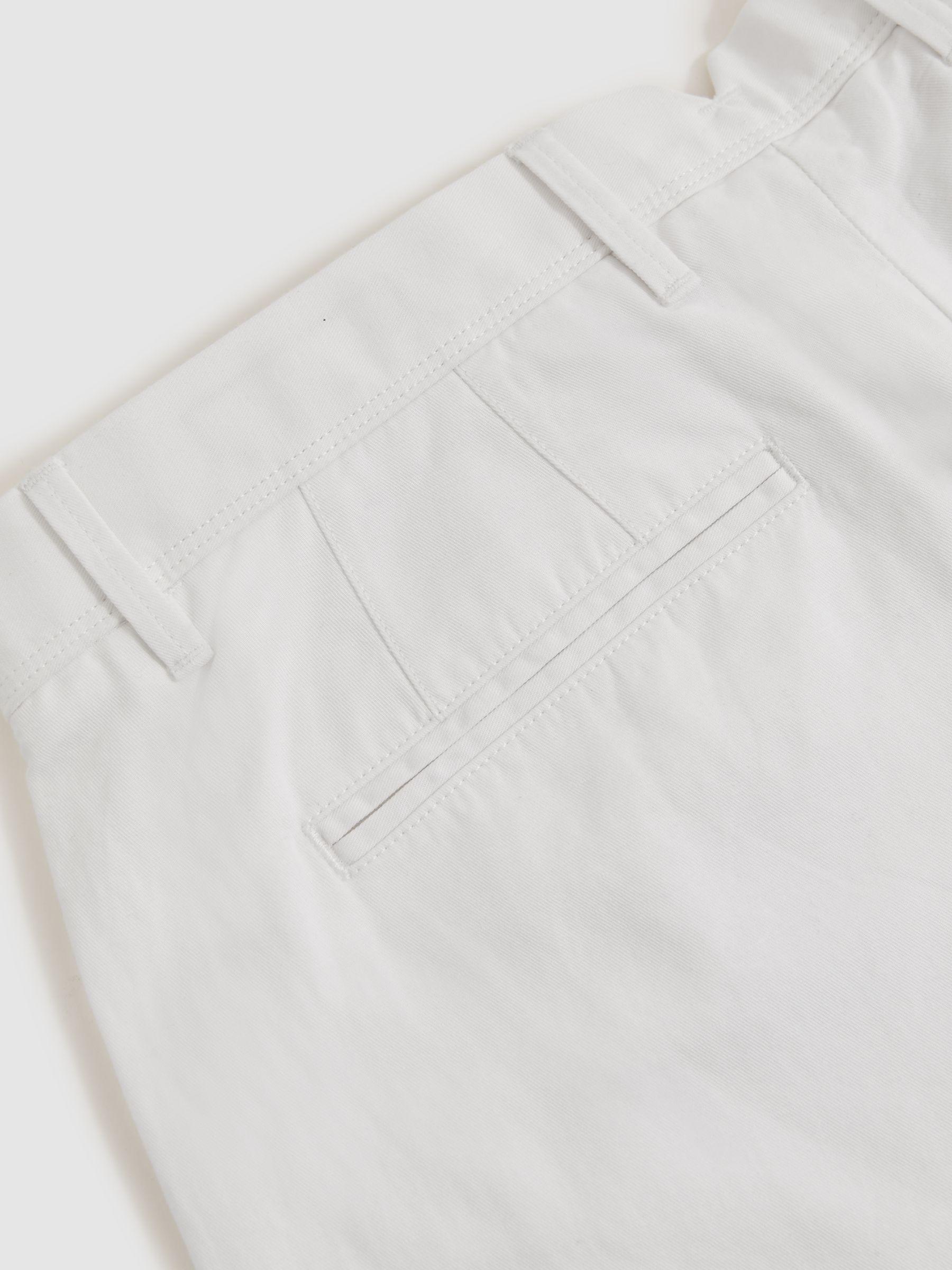 Cotton-Linen Relaxed-Fit Trousers in White Product Image