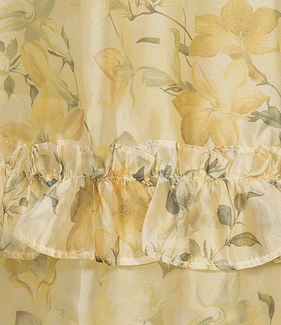 En Saison Elliot Floral Print V-Neck Sleeveless Organza Midi Dress Product Image