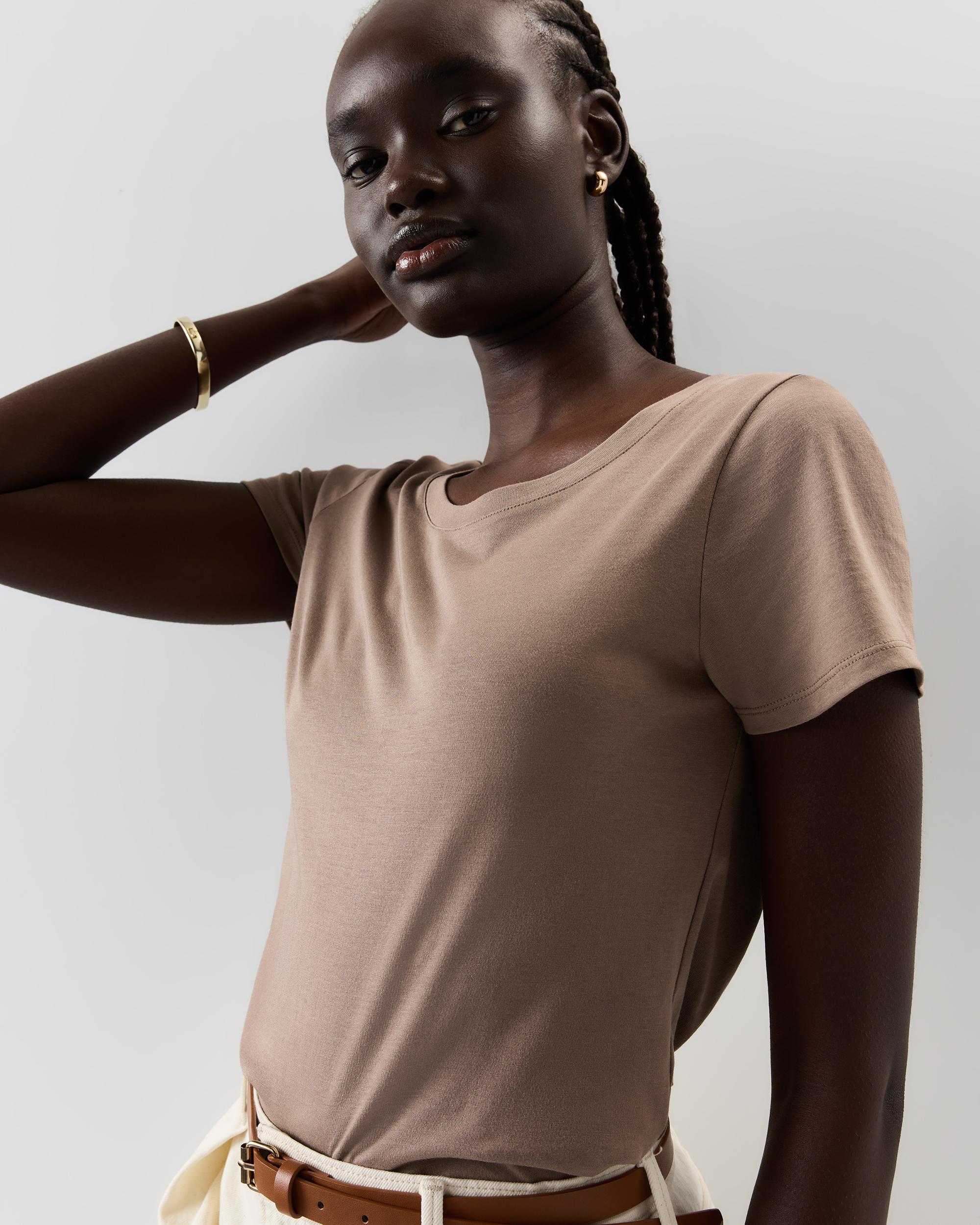 Quince | Women's Cotton Modal Scoop Neck T-Shirt Size XS, Cotton/Modal Product Image