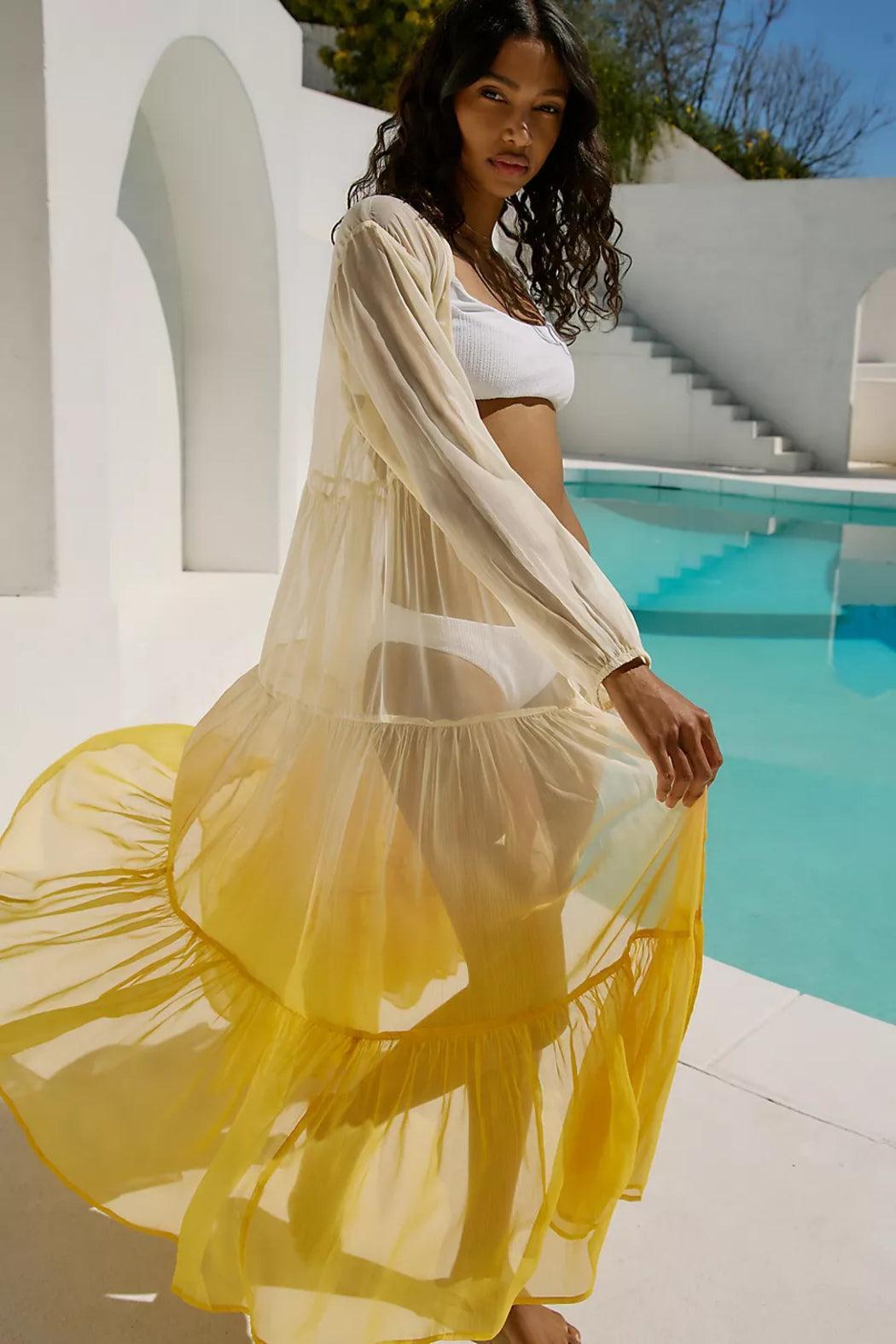 Ombré Tiered Sheer Kimono Product Image