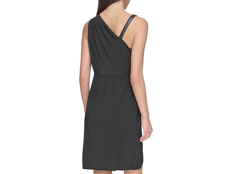 DKNY Sleeveless Mix Media Studded Dress Women's Clothing Product Image