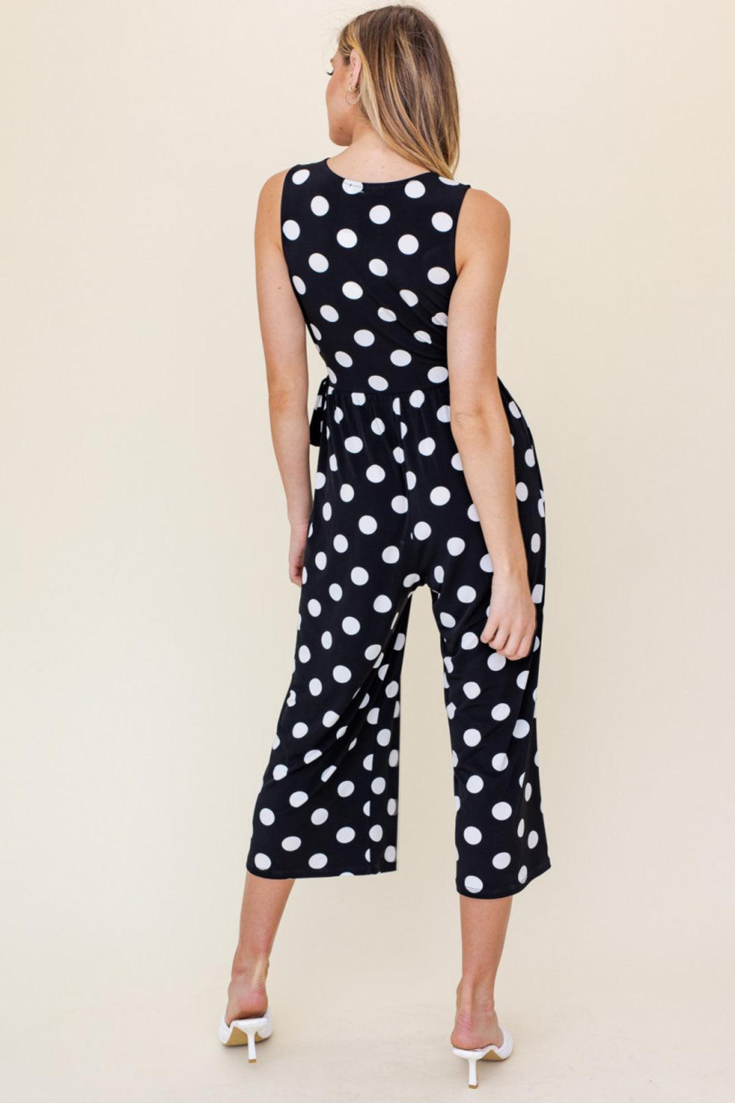 Surplice Side Tie Cropped Jumpsut Product Image