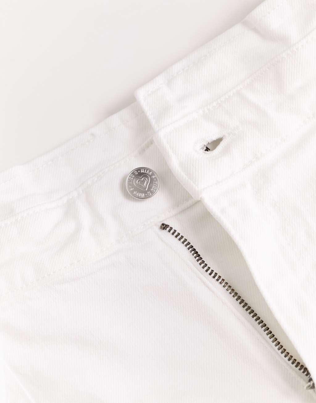Miss Selfridge festival paper bag tie waist denim short Product Image