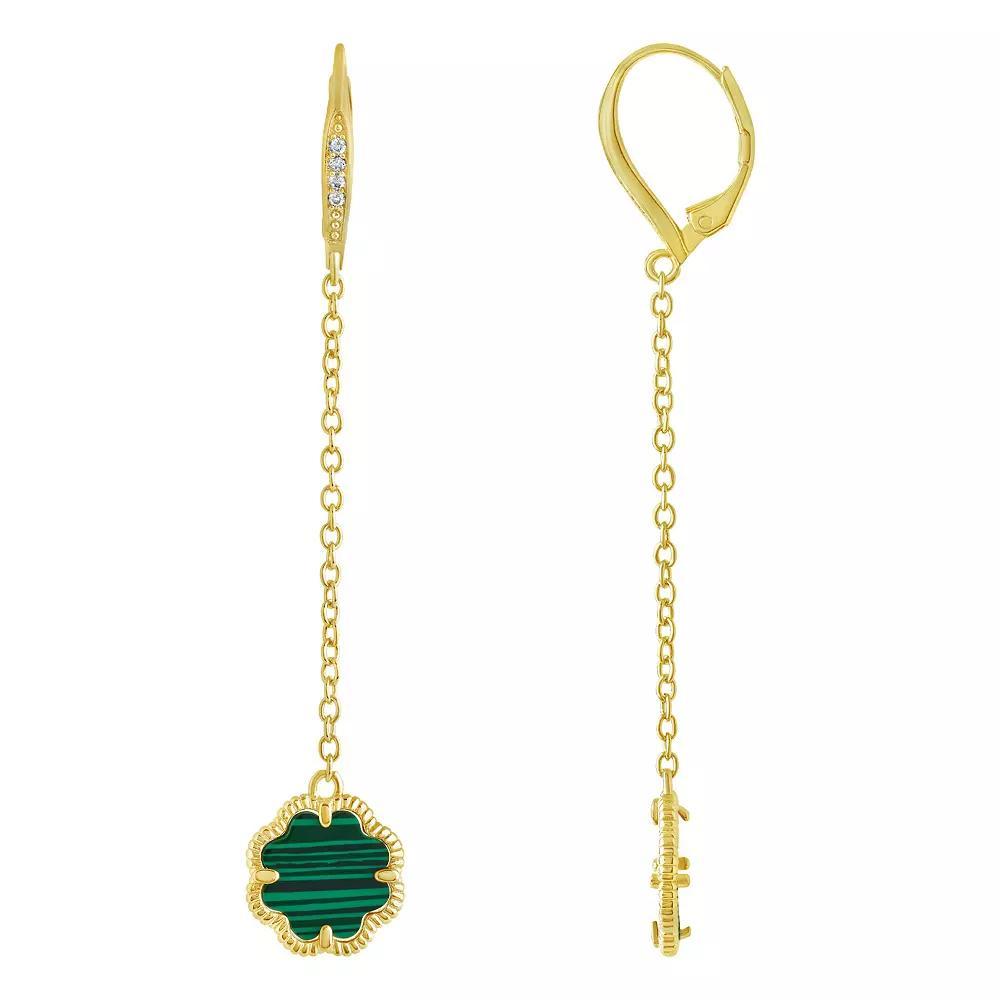 MC Collective Abalone Flower Medallion Chain Drop Earrings, Women's, Silver Tone Product Image