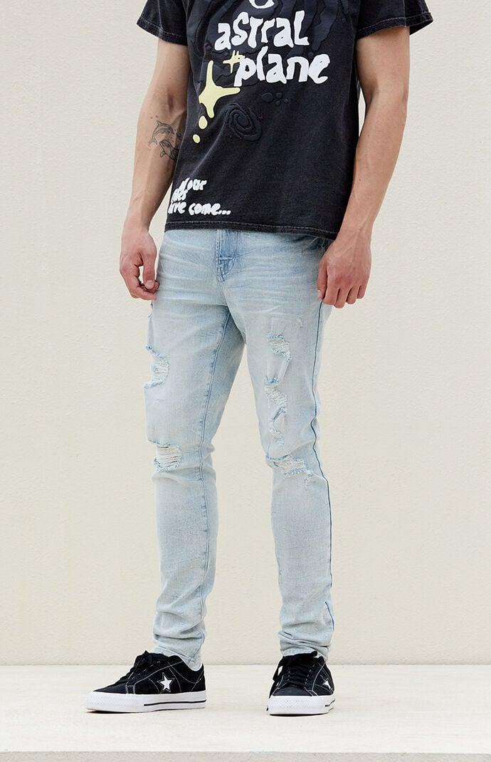 Men's Eco Comfort Stretch Indigo Stacked Skinny Jeans 32W x 34L Product Image