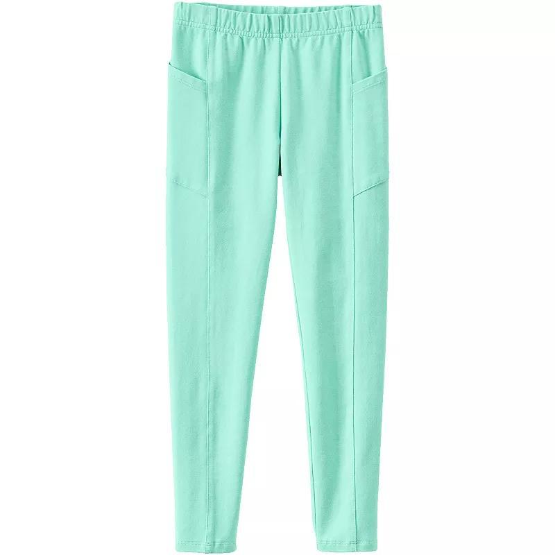 Girls 2-20 Lands' End Tough Cotton Legging with Pocket in Regular and Plus, Girl's, Size: XL(14/16), Gray Grey Product Image