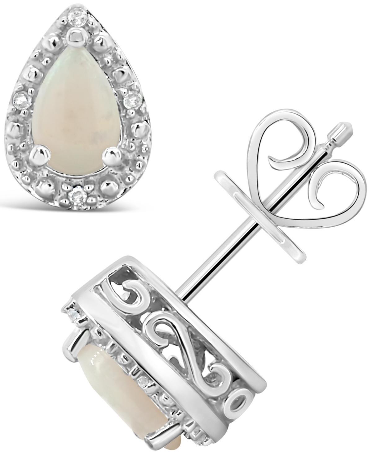 Celebration Gems Sterling Silver Pear Shaped Genuine Amethyst Diamond Accent Stud Earrings, Women's, Blue Topaz Product Image