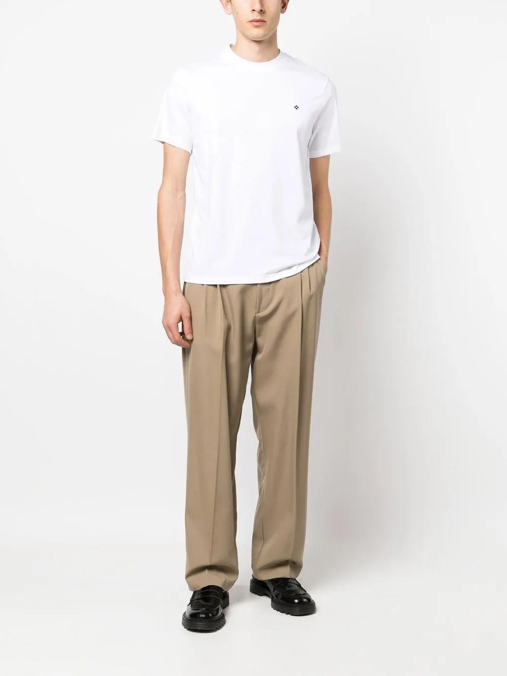 Cross-embroidered short-sleeve T-shirt Product Image