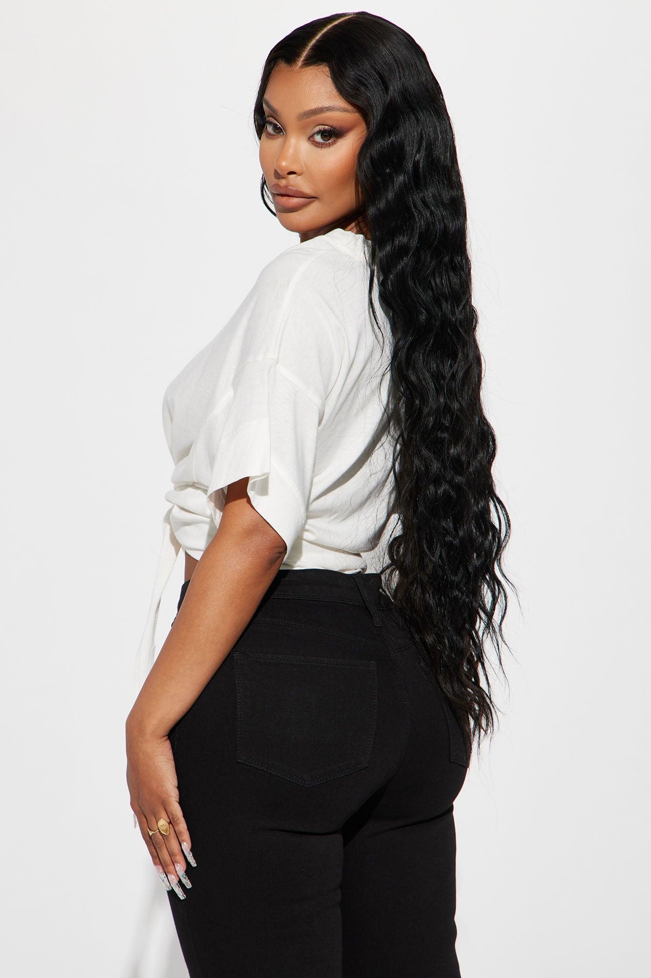 Emily Tie Front Top - White Product Image