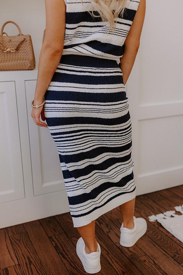 Piers And Cheers High Waist Stripe Knit Skirt Product Image
