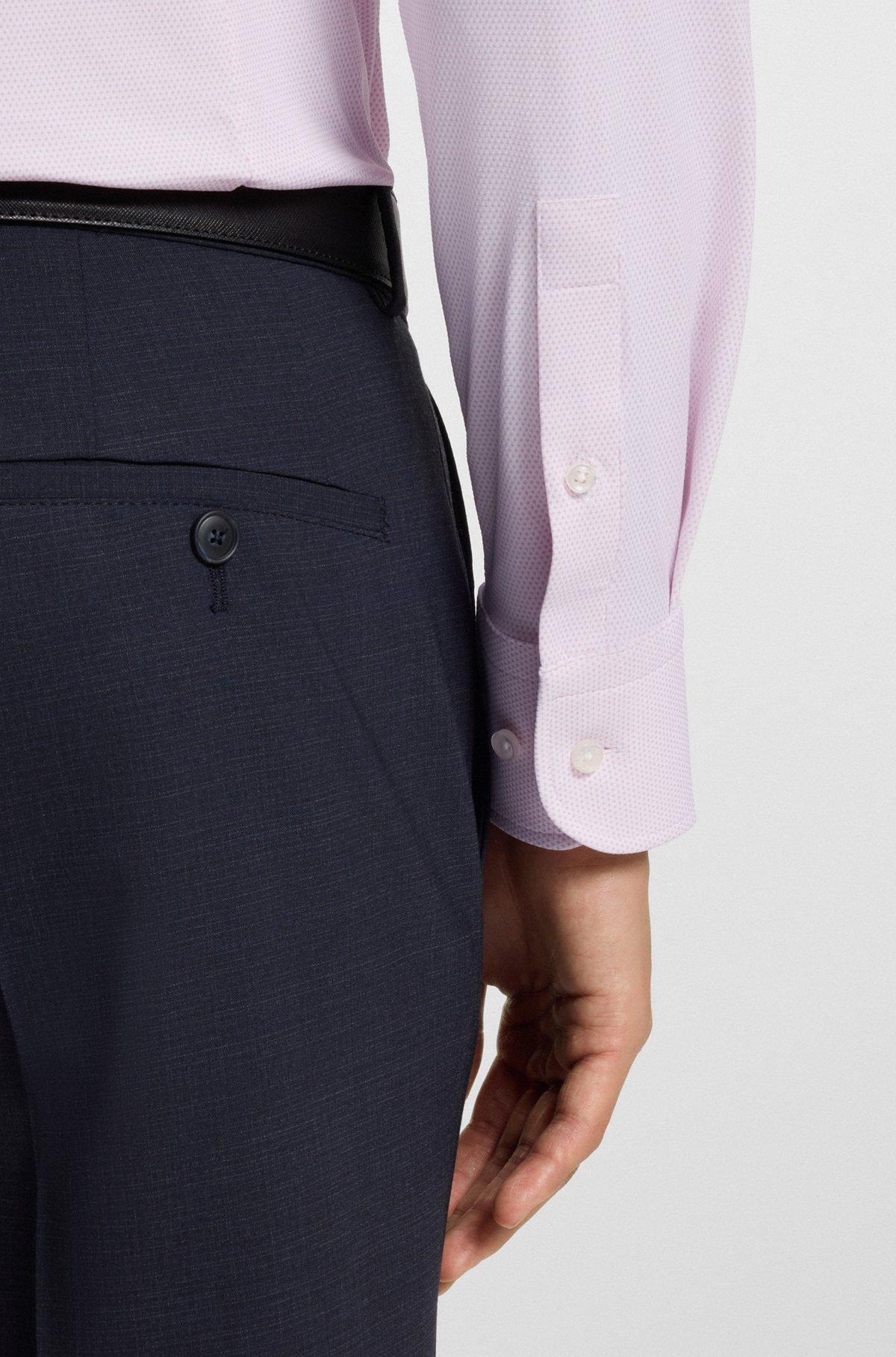 BOSS - Slim-fit shirt in performance-stretch structured fabric - light pink Product Image