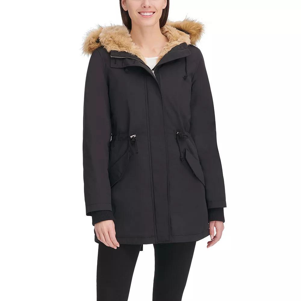 Women's Levi's® Arctic Cloth Fishtail Parka Jacket, Size: XL, Black Light Product Image