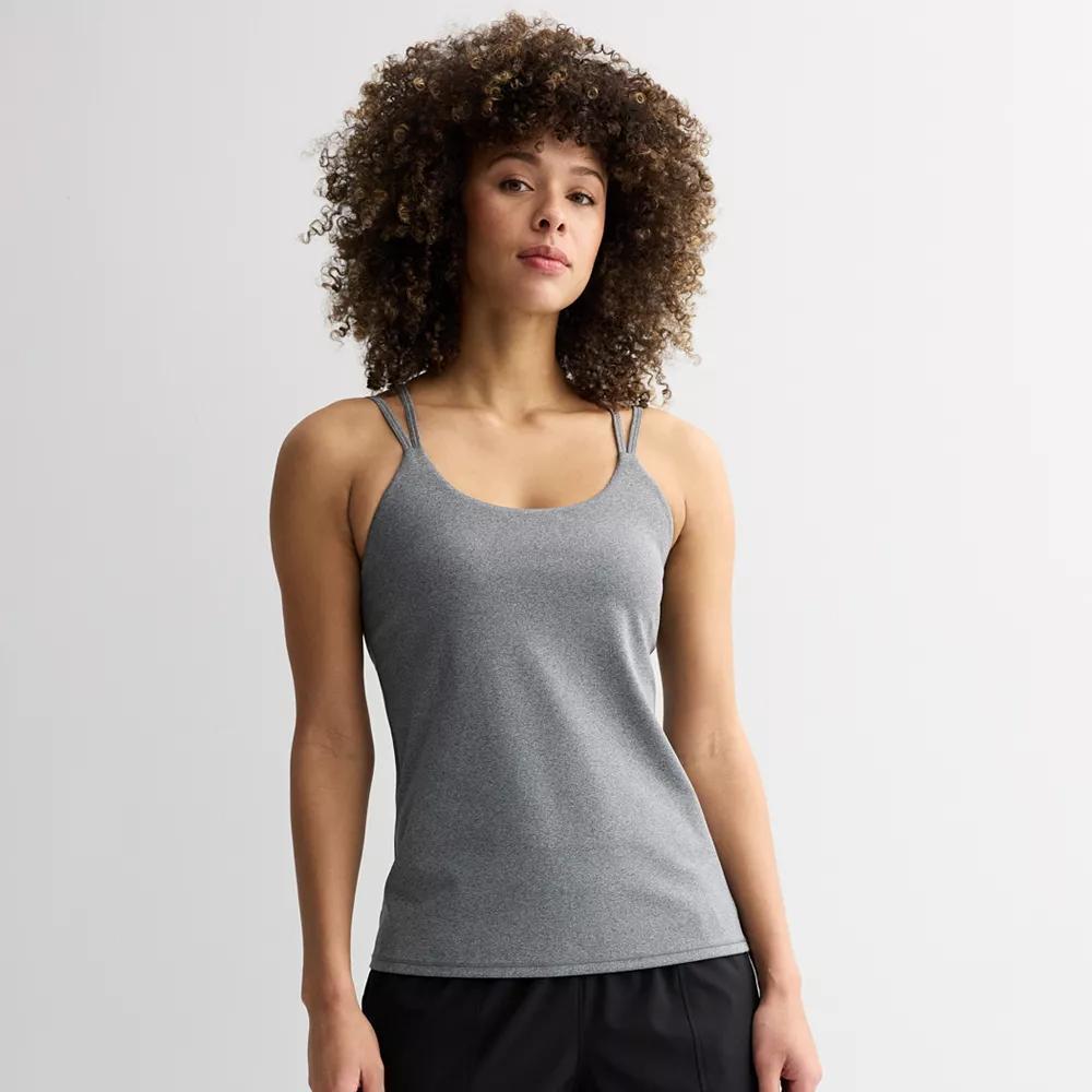 Women's Tek Gear® Ultrastretch Strappy Bra Tank Top, Size: XS, Grey Product Image