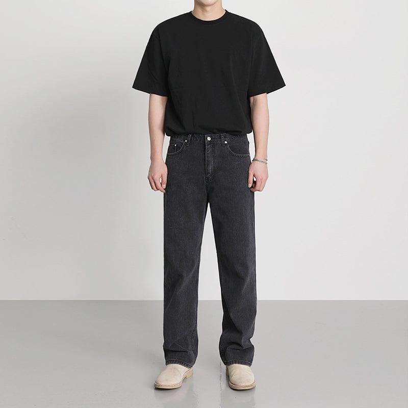 RT No. 7022 DARK GRAY STRAIGHT DENIM JEANS Product Image