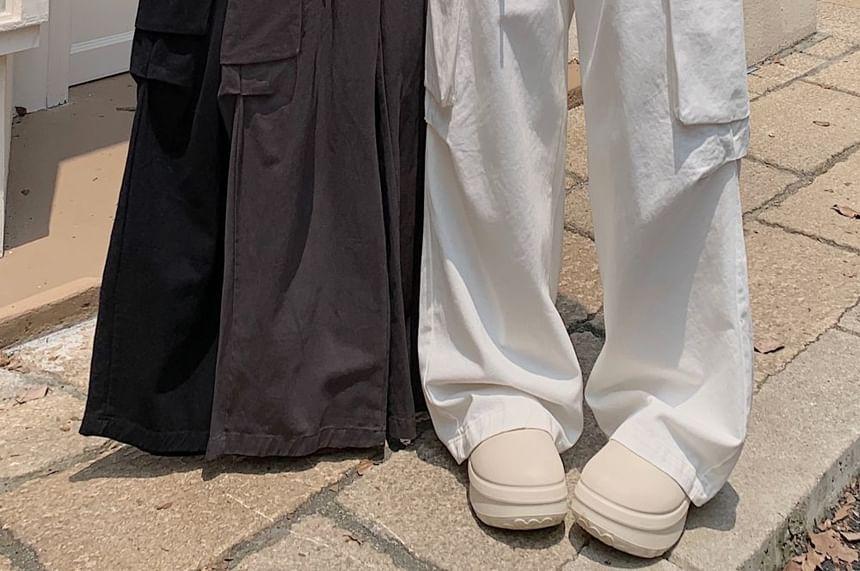 High Rise Wide Leg Cargo Pants Product Image
