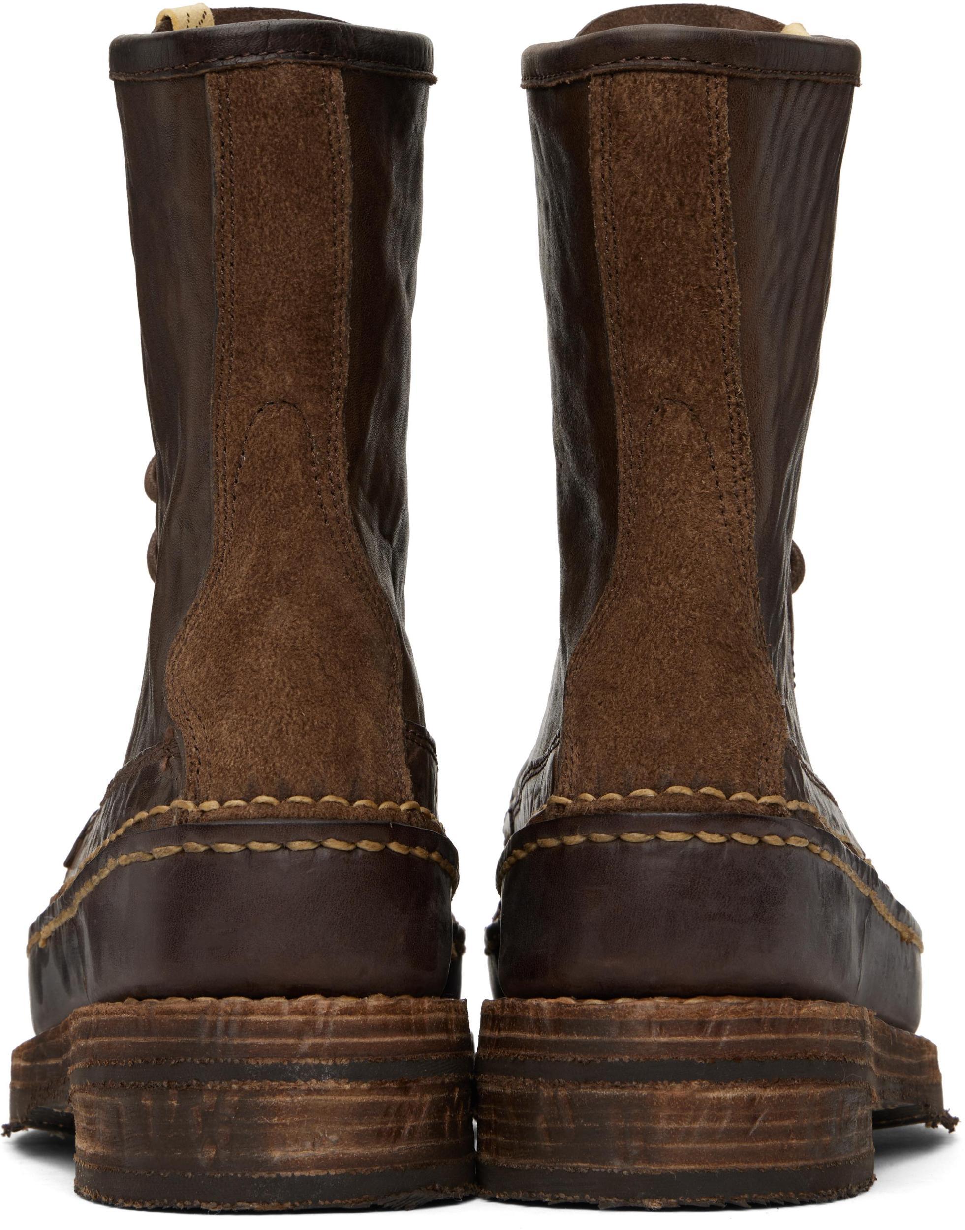 VISVIM Brown Grizzly Camper Hi-folk Boots In Dk.brown Product Image