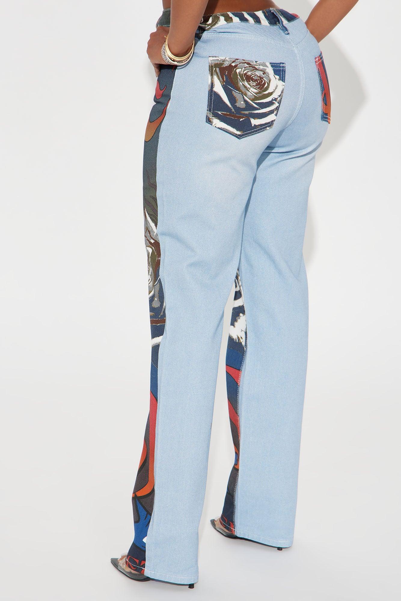 Louder Than Words Wide Leg Jeans - Multi Color Product Image