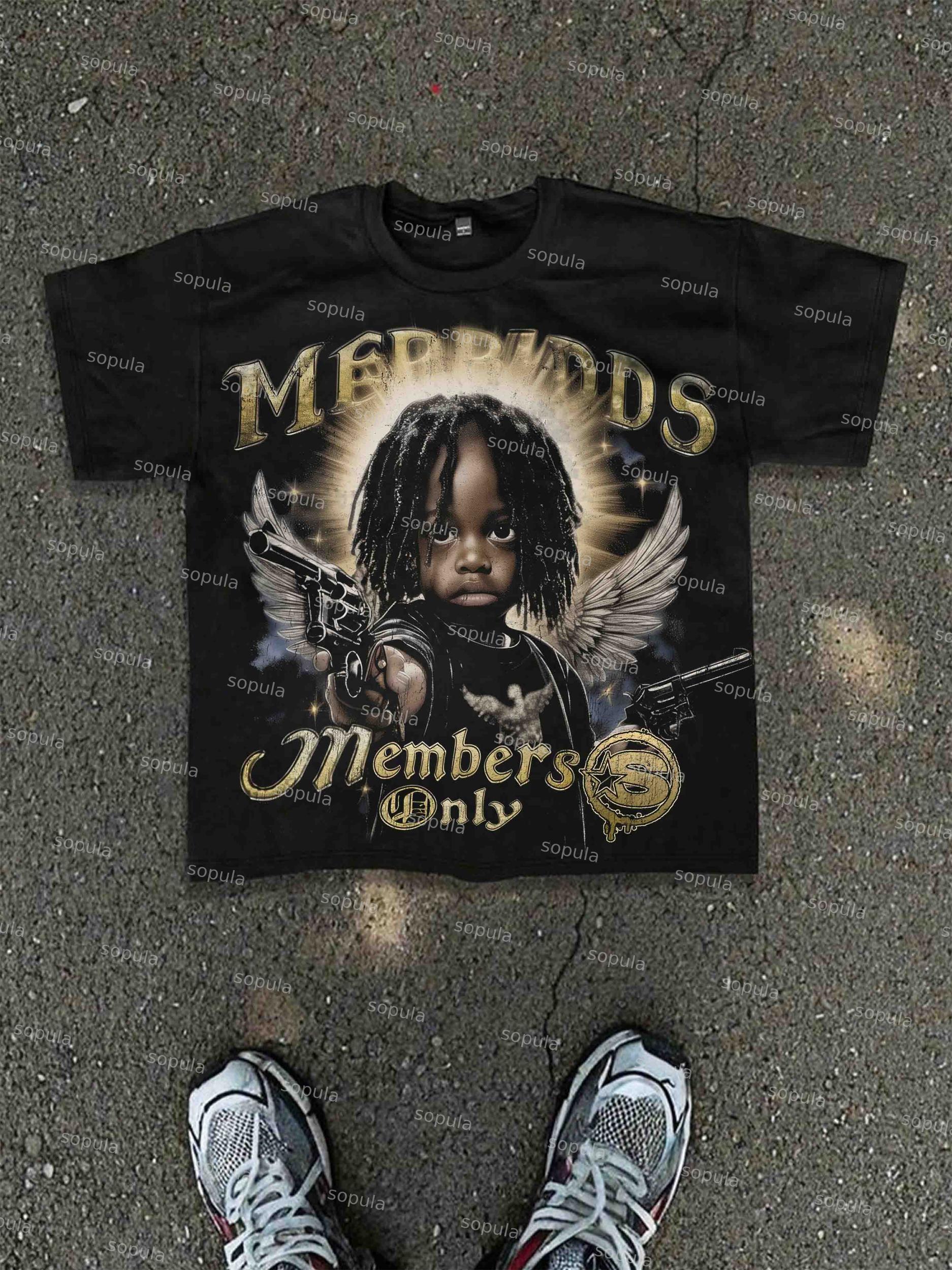 Divine Heat Street Cherub Graphic Cotton T-shirt Product Image