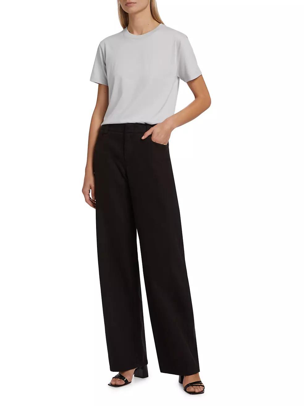 Washed Twill Wide-Leg Pants Product Image