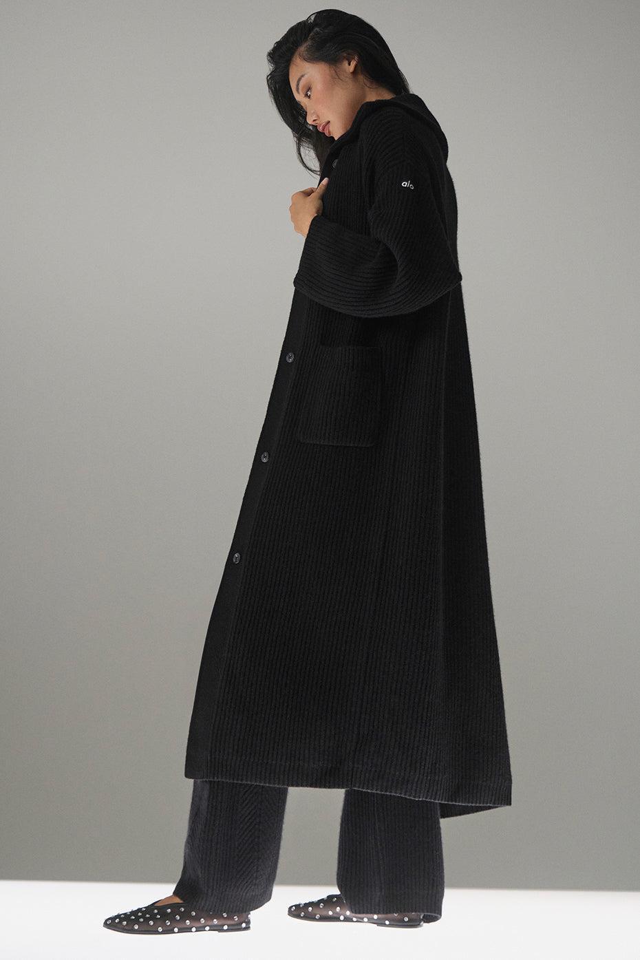 Courchevel Cashmere Long Cardigan - Black Product Image