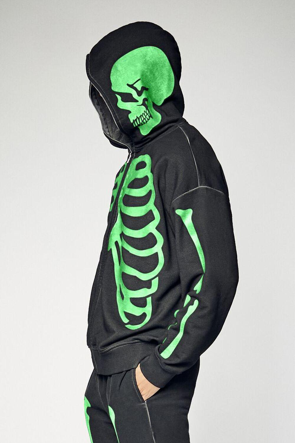 Glow-in-the-Dark Skeleton Zip-Up Hoodie | Forever 21 Product Image