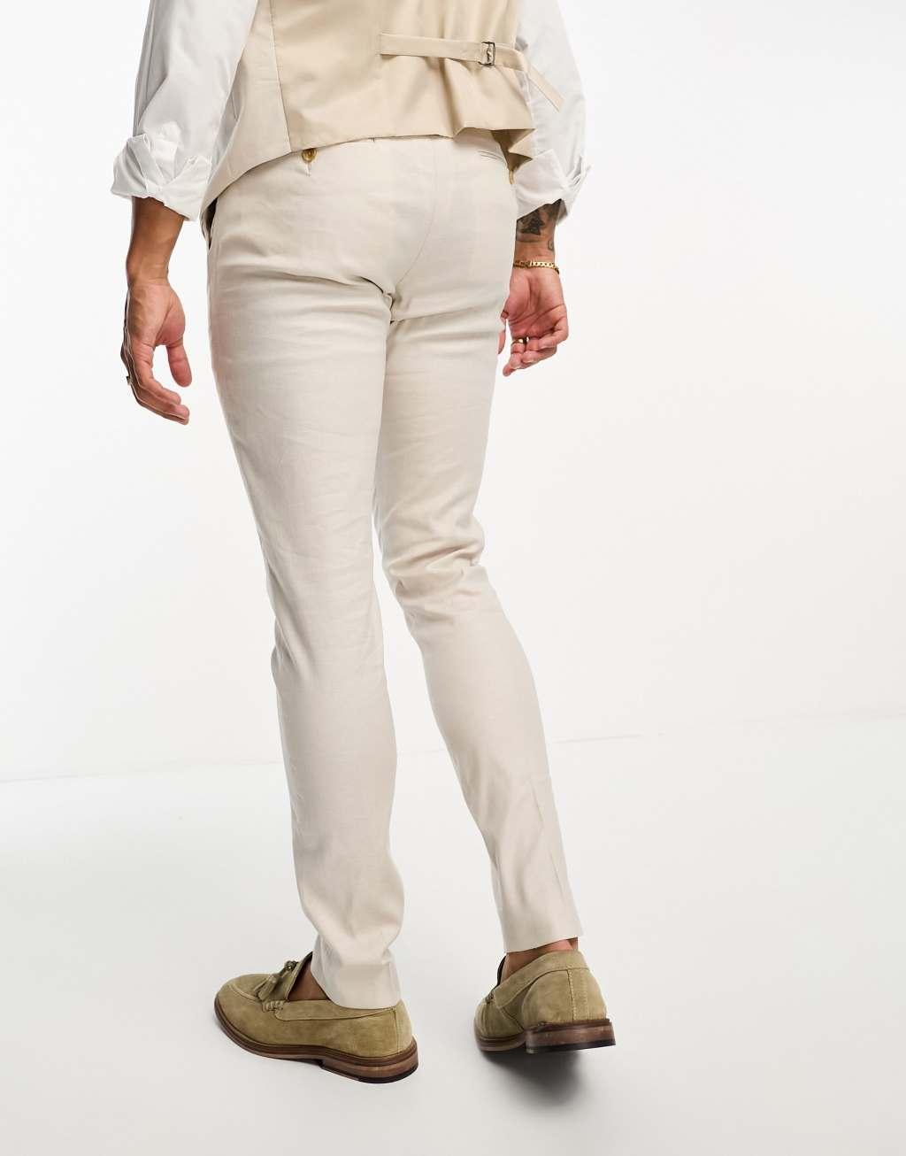 ASOS DESIGN skinny linen mix suit jacket Product Image