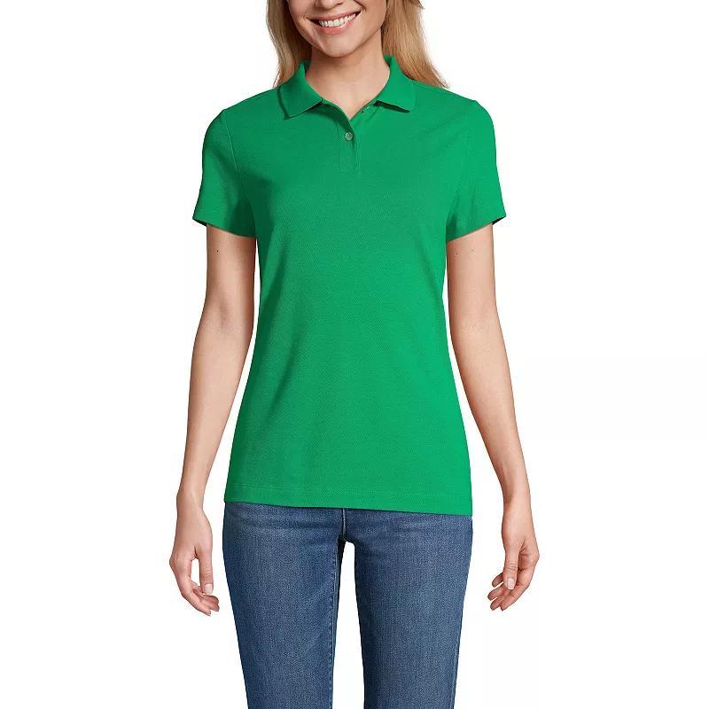 Women's Lands' End Short Sleeve Basic Mesh Polo Shirt, Size: XL, Vibrant Green Product Image