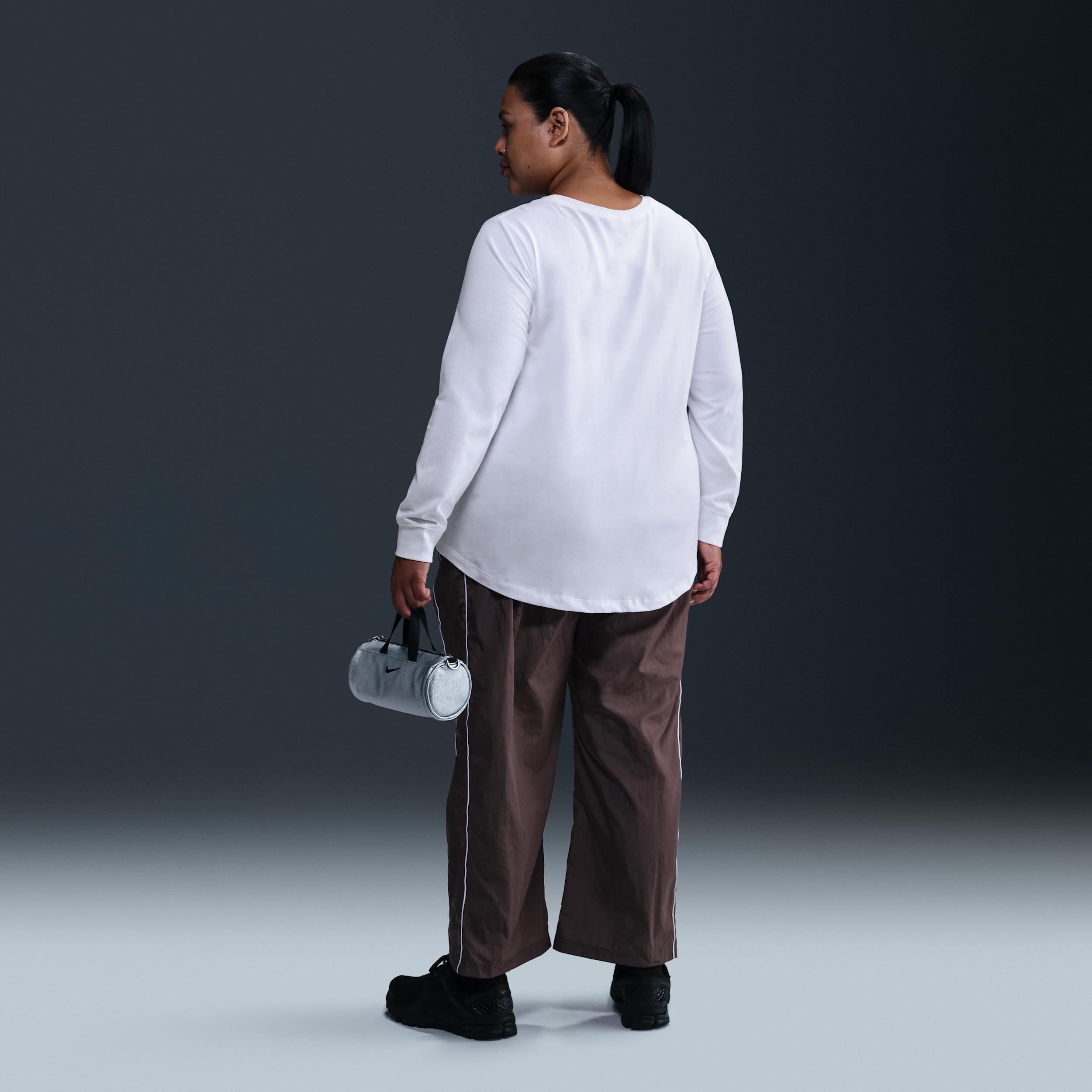 Womens Nike Sportswear Club Long-Sleeve T-Shirt (Plus Size) | HM9505-100 Product Image