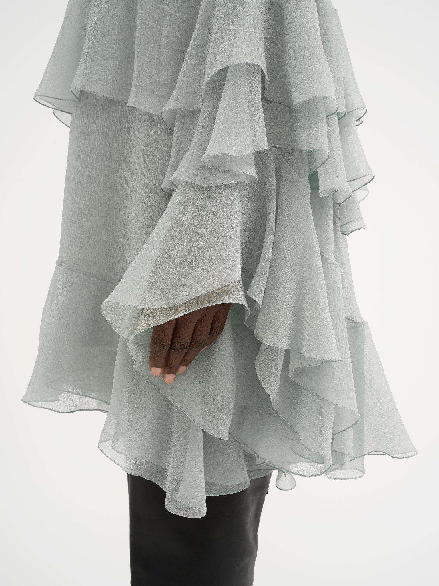 Mini ruffled dress in silk mousseline Product Image