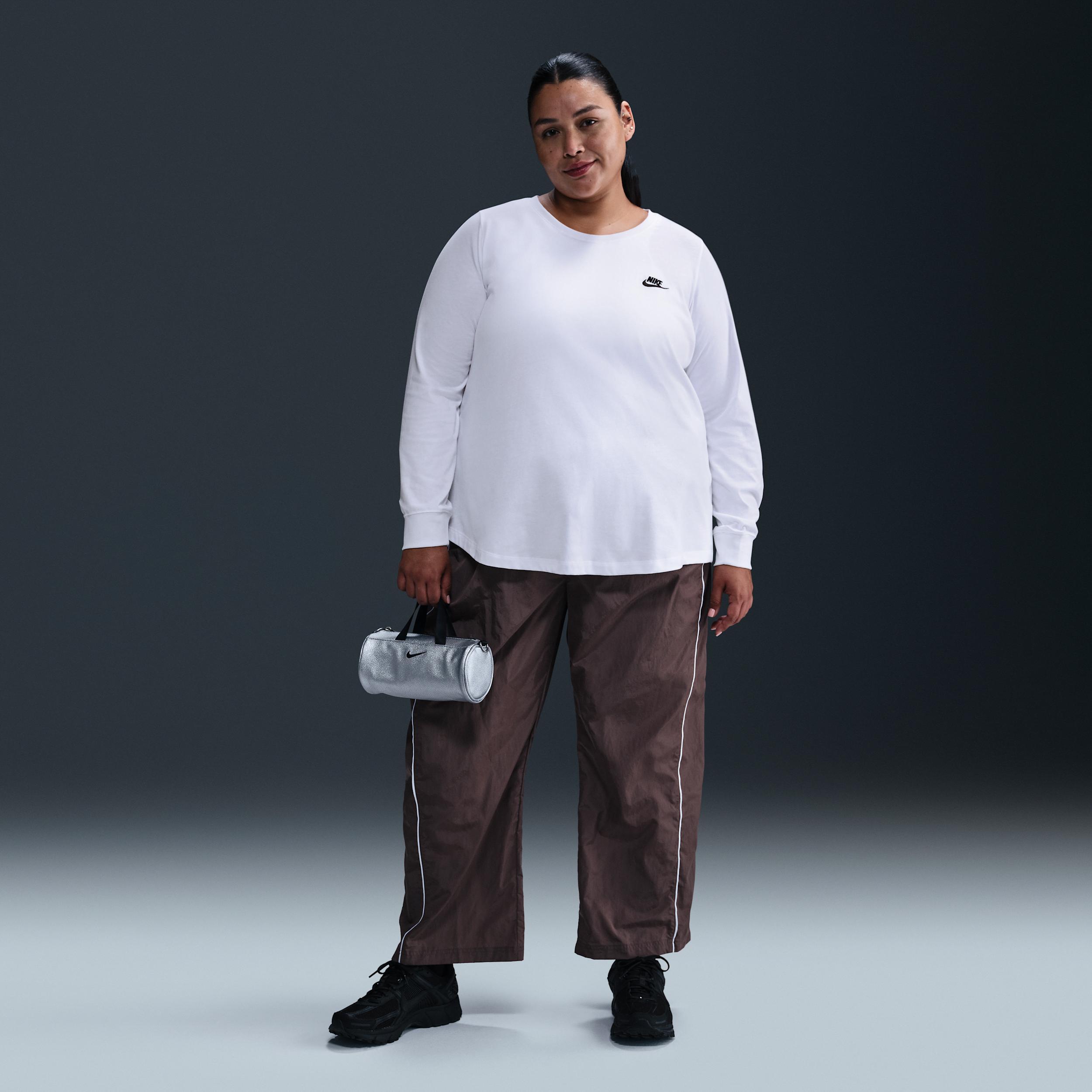 Womens Nike Sportswear Club Long-Sleeve T-Shirt (Plus Size) | HM9505-100 Product Image