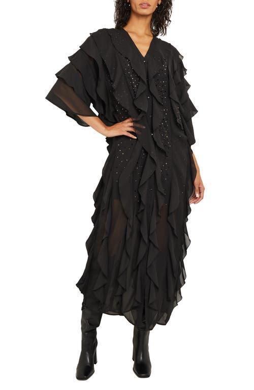 Misook Tiered Ruffle Woven Chiffon Maxi Dress Product Image
